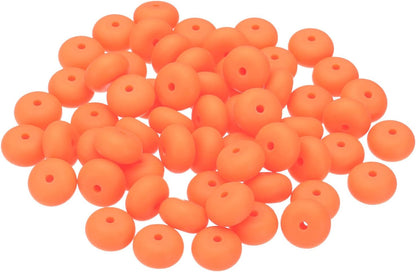 PATIKIL 14mm Silicone Beads, 60PCS Silicone Beads Bulk Abacus Spacer Beads Lentil Focal Cute for Pens Keychain Bracelets Necklace, Black