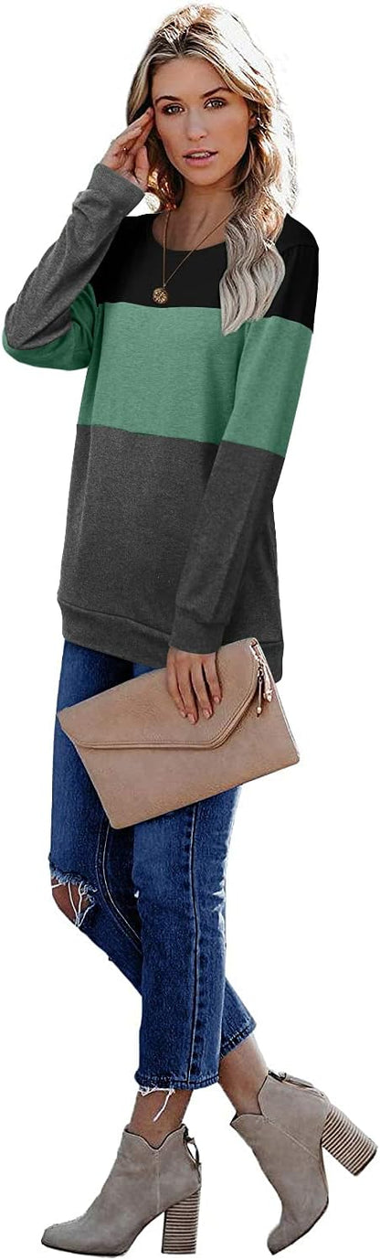 CRAZY GRID Womens Trendy Long Sleeve Shirts Casual Loose Soft Sweatshirt Fall Tops
