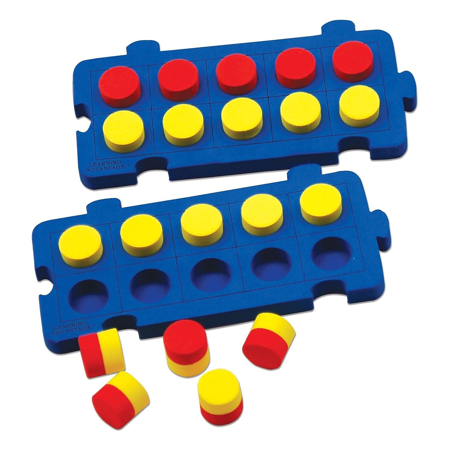 Learning Advantage Foam Ten Frames | Early Math Manipulative | 4 Frames with 40 Disks | Teach Number Concepts, Addition and Subtraction