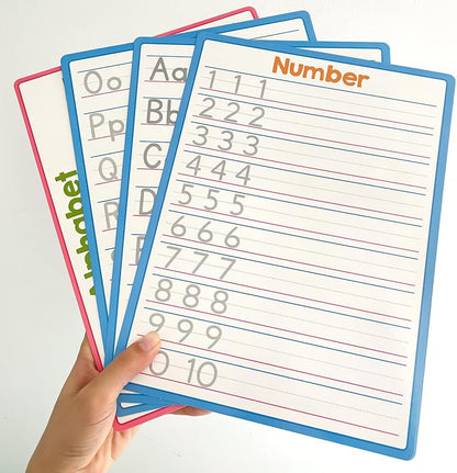 Lachilly Double Sided Dry Erase Handwriting Practice Boards Fractions Learning Place Value from Billions to Decimal Numbers Math Grid Manipulative Lapboard for Students