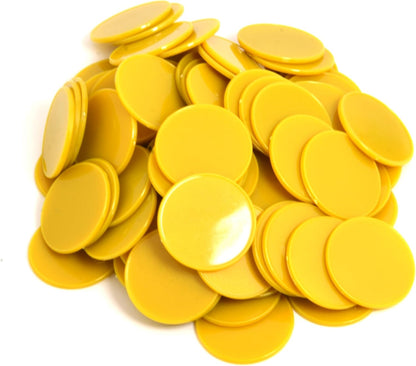Smartdealspro 100pcs 32mm/1.26 Inch Opaque Plastic Learning Counters Disks Mini Poker Chips Game Tokens with Storage Box (Red)