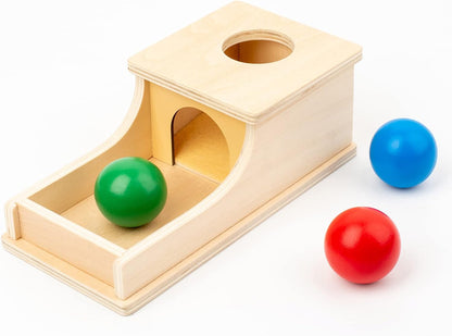 Busy edition Montessori Toys for Babies 6-12 Months Object Permanence Box Wooden Ball Drop Toy Play for 6 Month 1 2 3 Year Old Toddlers Infant Early Age Toy