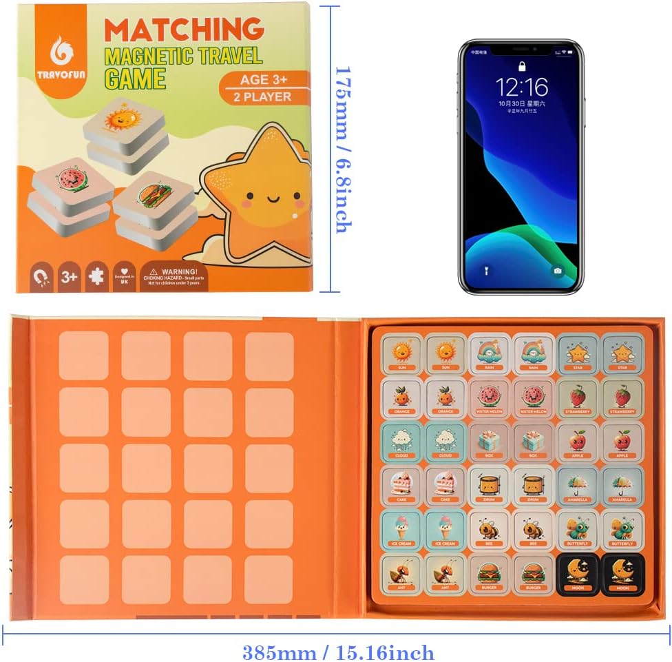 TRAVOFUN Magnetic Fishing Game Book - Travel Toys for Toddlers 3-5 - Car Road Trip Essentials & Airplane Activities for Kids - Montessori Learning Gift with 2 Poles & 27 Ocean Fish (Quiet & Portable)