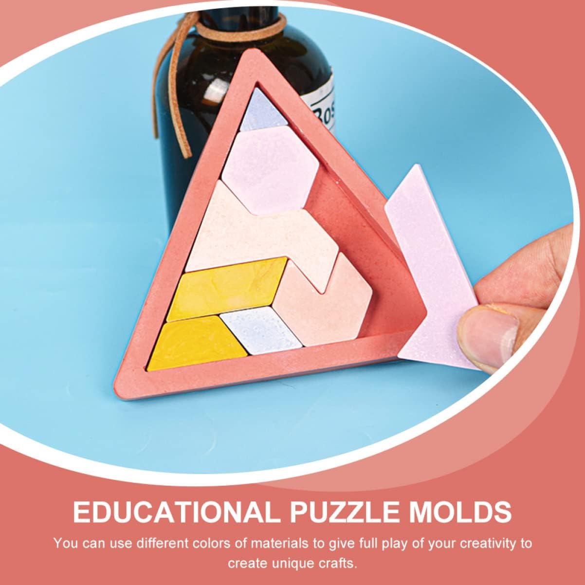 Chocolate Puzzle Game Silicone Casting Tangram Puzzle Jigsaw DIY Resin 2 Sets Silicone Candy Molds Baking