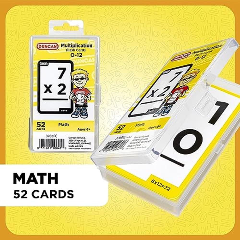 Duncan Flash Cards- Multiplication 3703FC Yellow & White, Medium