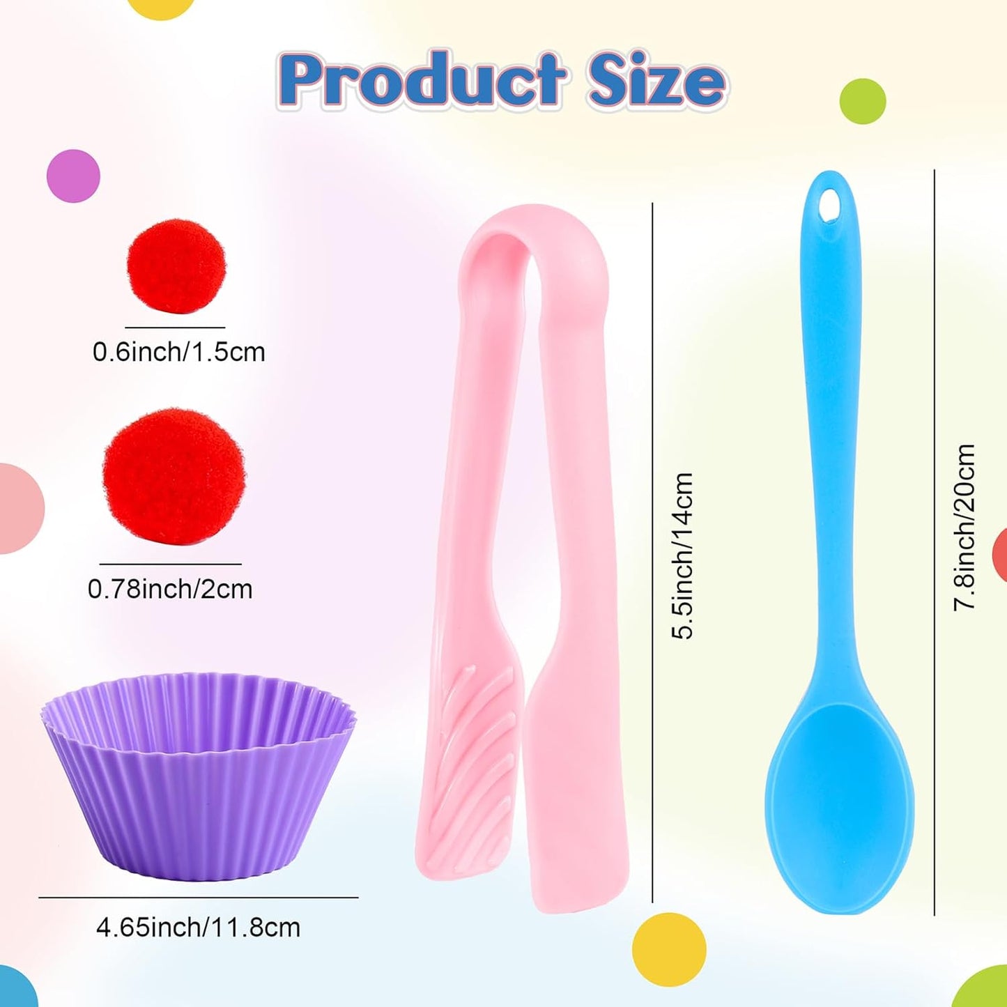 114 PCS Fine Motor Skills Sensory Bin Filler Includes 10 Sorting Bowls, 100 Pom Poms, 2 Tweezers, 2 Scooper Scissors for Kids Early Education, Counting Sorting Training Development