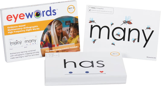 Sight Word & Phonics Flash Cards with Sound Mapping, Set 3 (High-Frequency Words 101–150), Picture-Embedded, Multisensory Learning, Pre-K–Grade 3, Homeschool & Classroom Use, Model EW-27