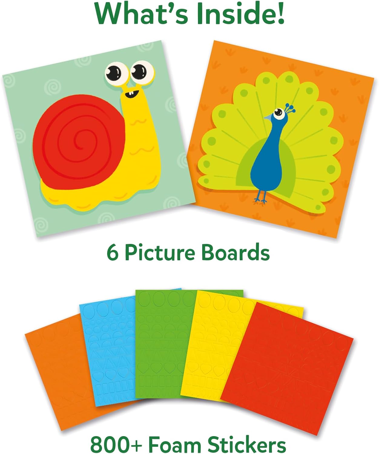 Skillmatics Foam Sticker Art Activity - Animals, Mess-Free Fun for Kids, 800+ 3D Foam Stickers, DIY Felt Craft Kits, Gifts for Boys & Girls Ages 3, 4, 5, 6, 7