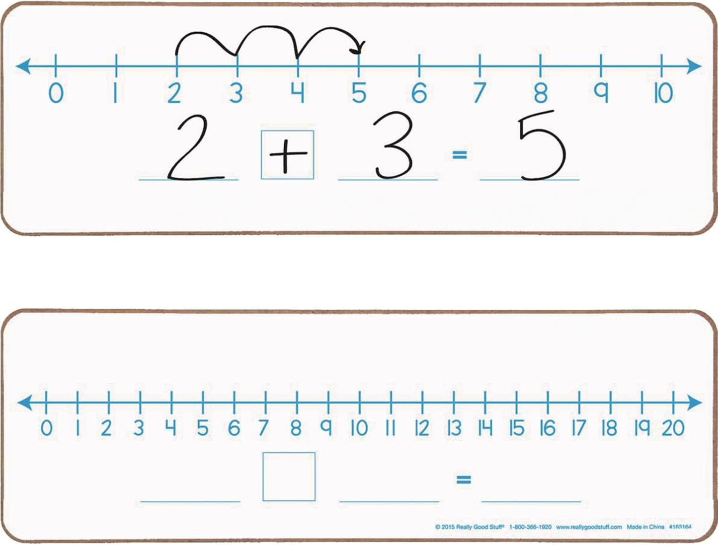 Really Good Stuff Number Line Dry Erase Boards – Two-Sided Boards Feature 0-10 Number Line On One Side, 0-20 On The Other, Write and Wipe, 12”x4” (Set of 6), Number Line for Students