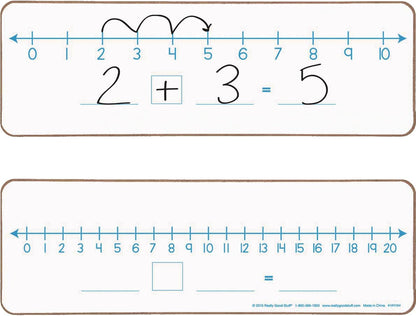 Really Good Stuff Number Line Dry Erase Boards – Two-Sided Boards Feature 0-10 Number Line On One Side, 0-20 On The Other, Write and Wipe, 12”x4” (Set of 6), Number Line for Students