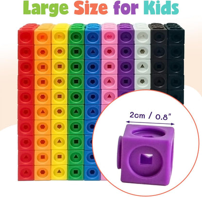 300 Pcs Linking Cubes for Kids - Counting Blocks with Storage Boxes, Connecting Cubes Math Manipulatives for Preschool & Elementary Aged Kids