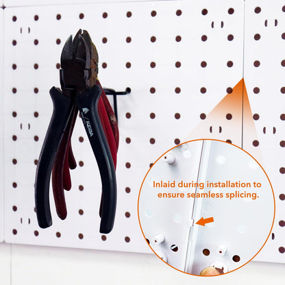 6Pcs Pegboard, Peg Board, Pegboard Wall Organizer, Mount Display Pegboard Kits fit Pegboard Storage, Small Pegboard for Craft Room Garage Kitchen, Peg Boards for Walls - White Pegboards Panels