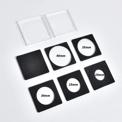 PAIYULE 96 Pieces 46mm Coin Capsules, with Foam Gasket and Plastic Storage Organizer Box, 6 Sizes (20/25/27/30/38/46mm) Coins Collector Case Holder for Coin Collection Supplies(Black)