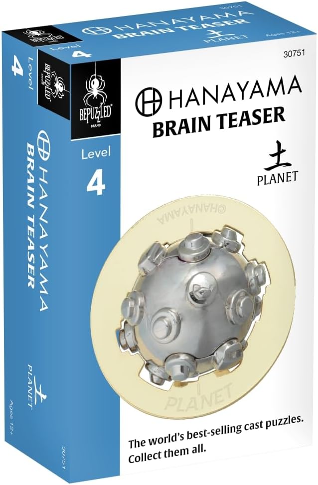 BePuzzled |Planet Hanayama Cast Metal Brain Teaser Puzzle Level 4 Mensa-Rated Puzzles for Kids and Adults Ages 12 and Up