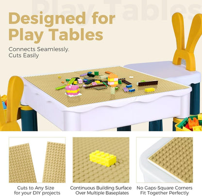 Classic Baseplates Building Plates-10" x 10" Building Boards,100% Compatible with All Major Brands and Activity Table, Creative Platforms Mats for Toy Bricks (Sand, 8 Pack)