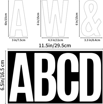480 Pcs Waterproof 3" Vinyl Alphabet & Number Stickers - Self-Adhesive for Mailboxes, Windows, Doors, Signs, Vehicles & More, Black