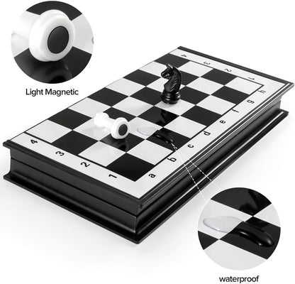 Chess Sets Travel Board Games: Magnetic Folding Chess Board with Instructions Teen Gifts Family Games Educational Toys for Kids and Adults 9.5 Inch