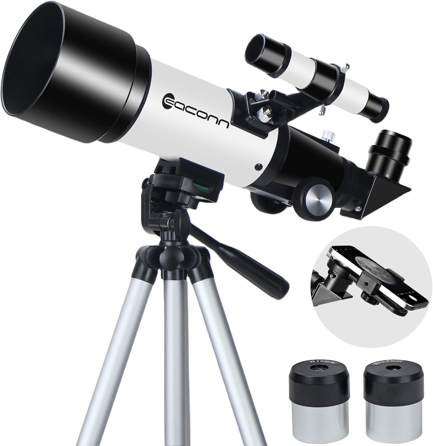 Telescopes, Telescope for Kids and Adults Beginners, 70mm Aperture 400mm Focus Length Refractor Travel Telescope with AZ Mount for Observe The Moon and Landscape (Blue)