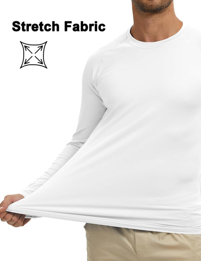 Men's Thermal Shirts Long Sleeve Fleece Lined Crew Neck Base Layer Athletic Workout Tops
