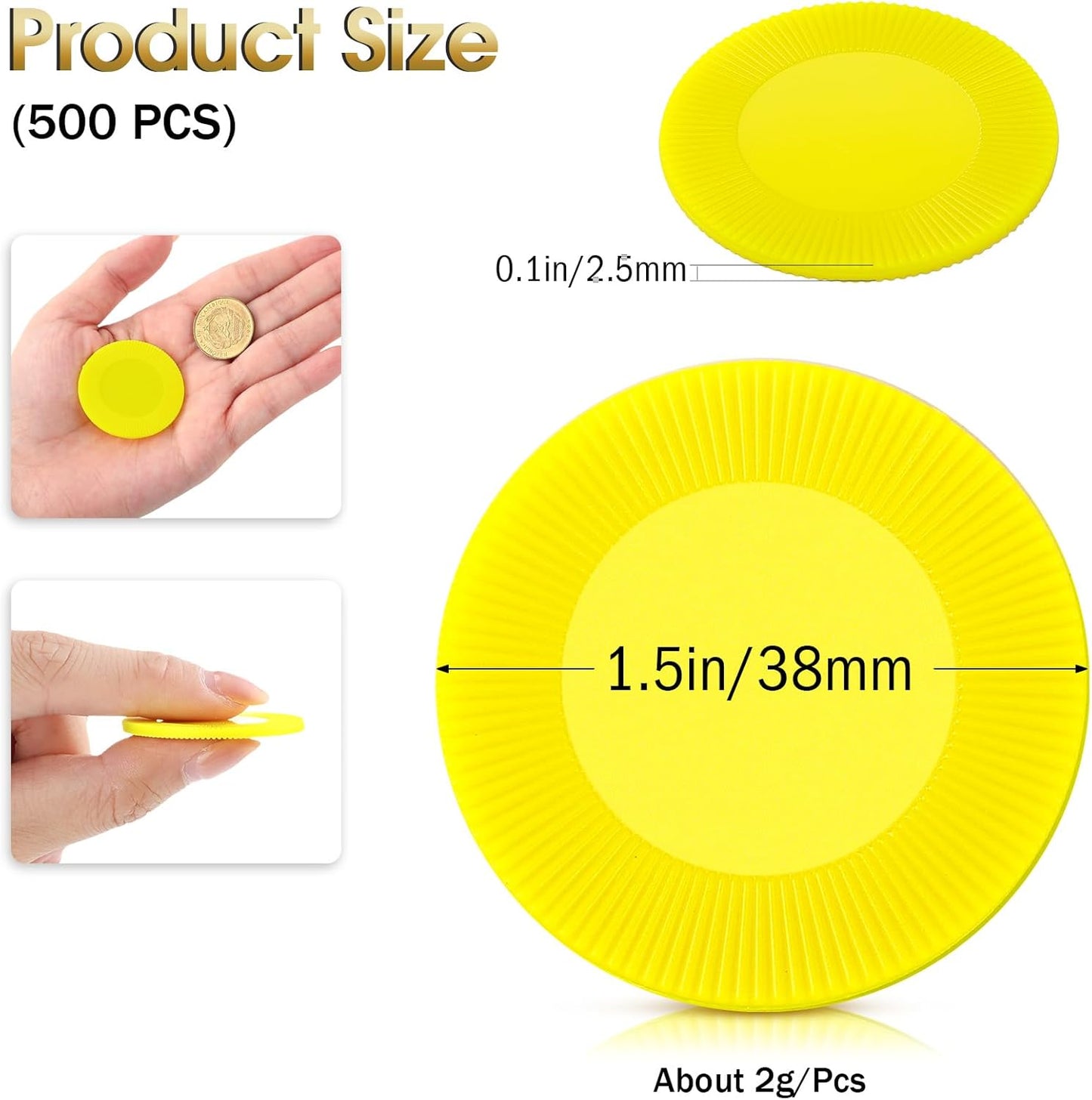 Leitee 500 Pcs Black Plastic Poker Chips Bulk 1.5 Inch Mini Bingo Chips Tokens Markers Blank Casino Counting Discs Learning Math Counters for Adults Interlocking Game Counting Reward Card