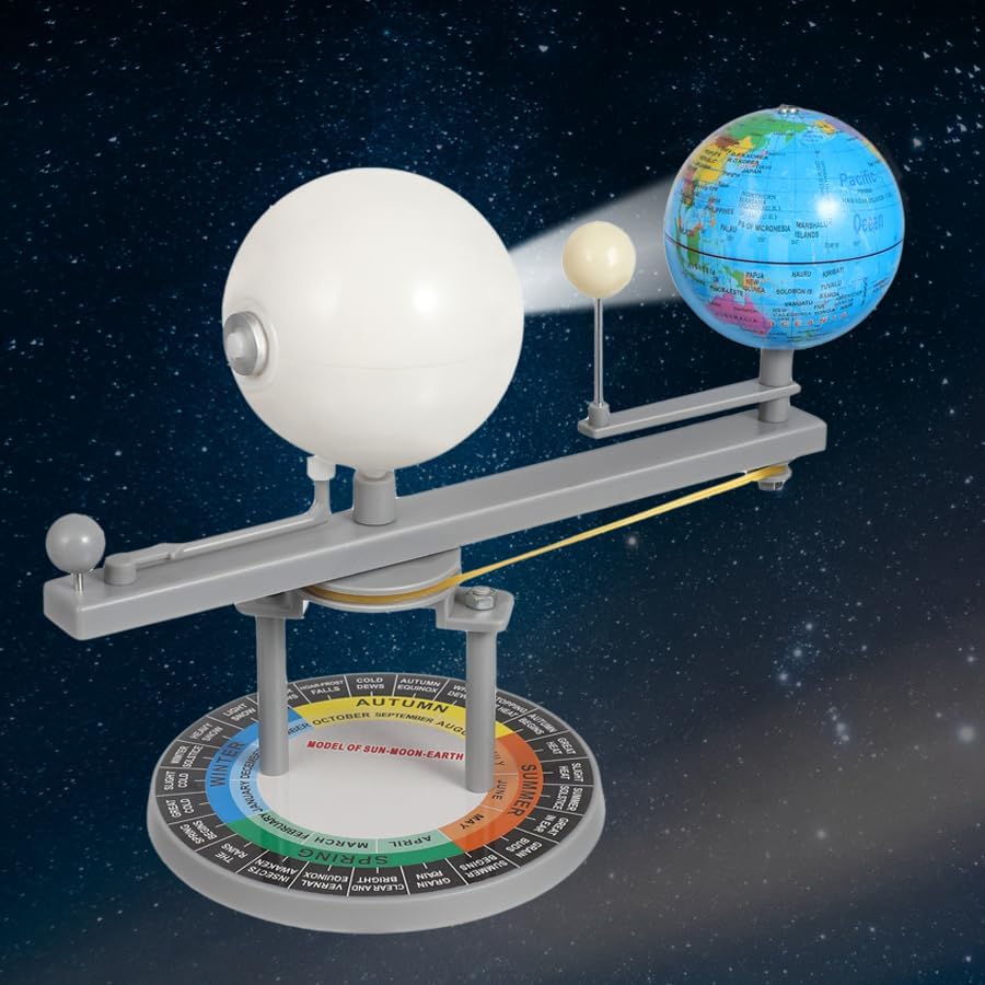 Vaguelly Sun Earth Moon Orbital Model Kids Educational Geography Model Astronomical Teaching Tool Moon Kid Toys Educational Illuminated Plastic Lunar Eclipse Taste to Rotate