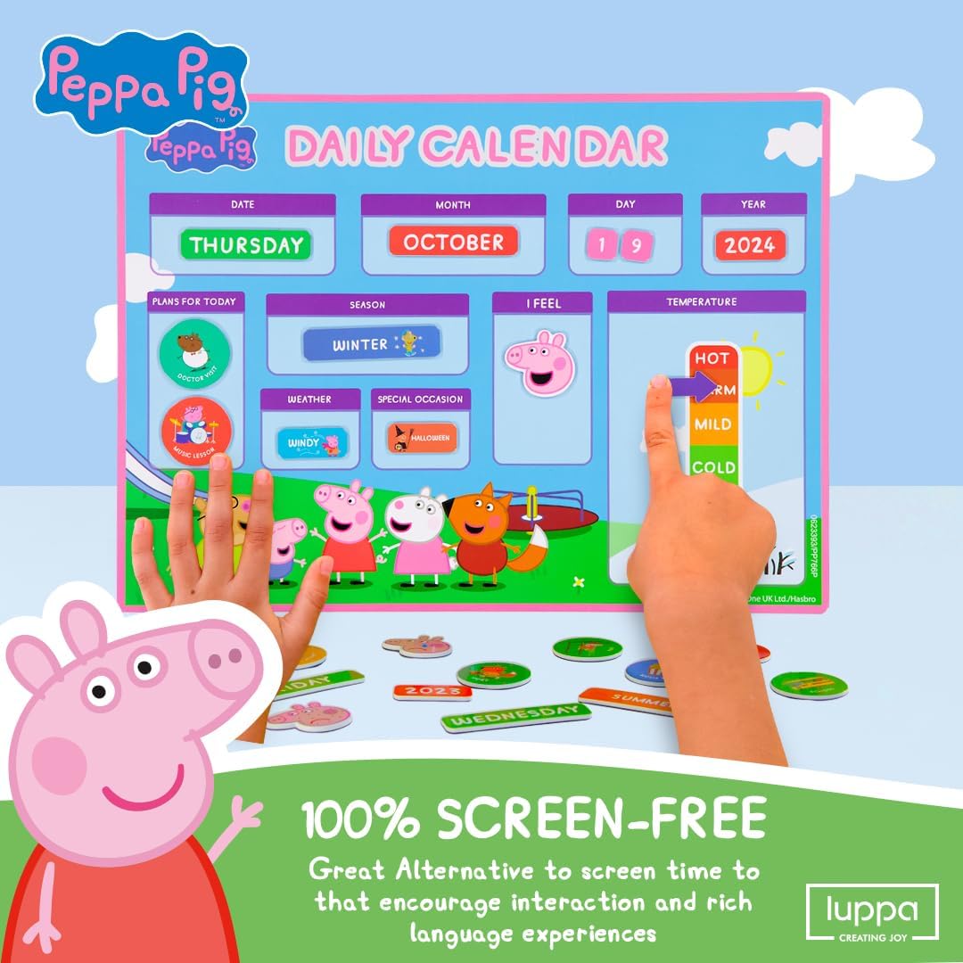 Peppa Pig Toddler Busy Board – Montessori toys for 1 2 3 4 Year Old, Educational Activity Sensory Board for Preschool Learning Fine Motor Skills, Gift Toys for Boys Girls, Airplane Car Travel Toy