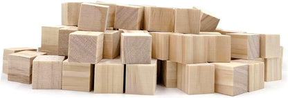 Wood Blocks for Crafts, Unfinished Wood Cubes, 2 Inch Natural Wooden Blocks, Pack of 8 Wood Square Blocks, Wooden Cubes for Arts and Crafts and DIY Projects