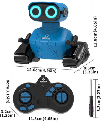 KaeKid Robots for Kids, 2.4Ghz Remote Control Robot Toys with LED Eyes & Flexible Arms, Dance & Sounds, RC Toys for 3 4 5 6 7 8 Year Old Boys Girls (Blue)