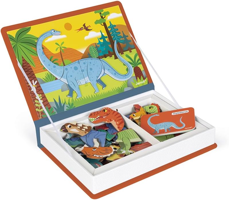 Janod MagnetiBook 41 pc Magnetic Animal Mix and Match Game - Creative Play - Enhances Motor Skills - Develops Dexterity and Coordination - Easy Storage, Educational, Safe