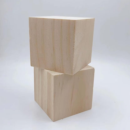 Wood Blocks for Crafts, Unfinished Wood Cubes, 2 Inch Natural Wooden Blocks, Pack of 8 Wood Square Blocks, Wooden Cubes for Arts and Crafts and DIY Projects