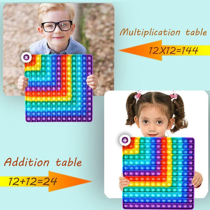 2 in 1 Multiplication Table Game and Digital Addition Table P0PP Math Toy, DK-SIMINA Rainbow Dimple Finger tip Toy, Math Manipulation Game, Create Various Math Operations (1 PCS)