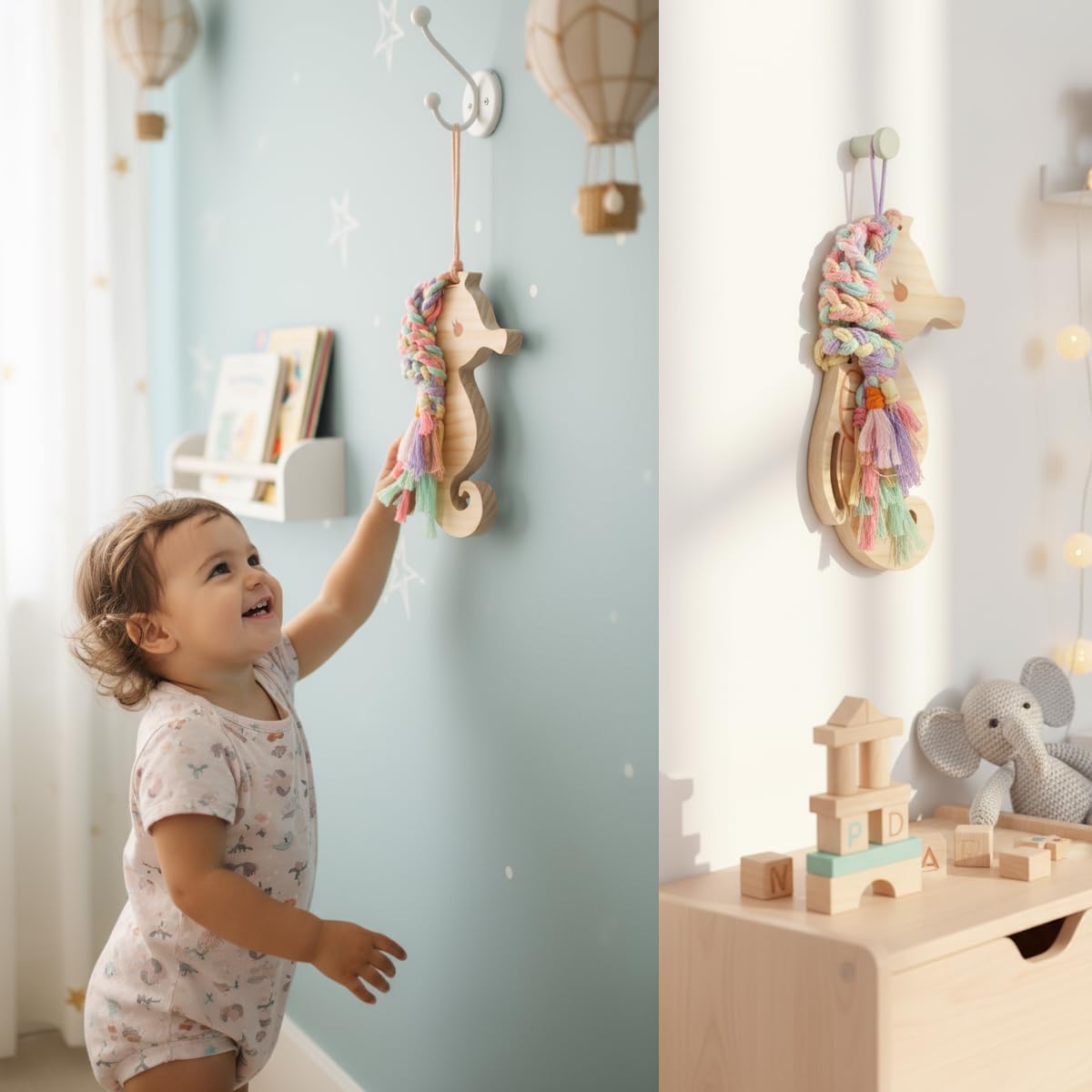 Eray Wooden Unicorn Lacing Montessori braiding Toys for Kids DIY Toy Plane Activities Car Travel Toy Educational Learning Threading for Fine Motor Skills