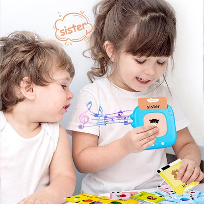 Talking Flash Cards for Toddlers with 510 Sight Words, Autism Sensory Toys, Pocket Speech, Speech Therapy Toys, Toddlers Language Learning Toys, Preschool Birthday Gifts for 1 2 3 4 5 Years Old (Blue)