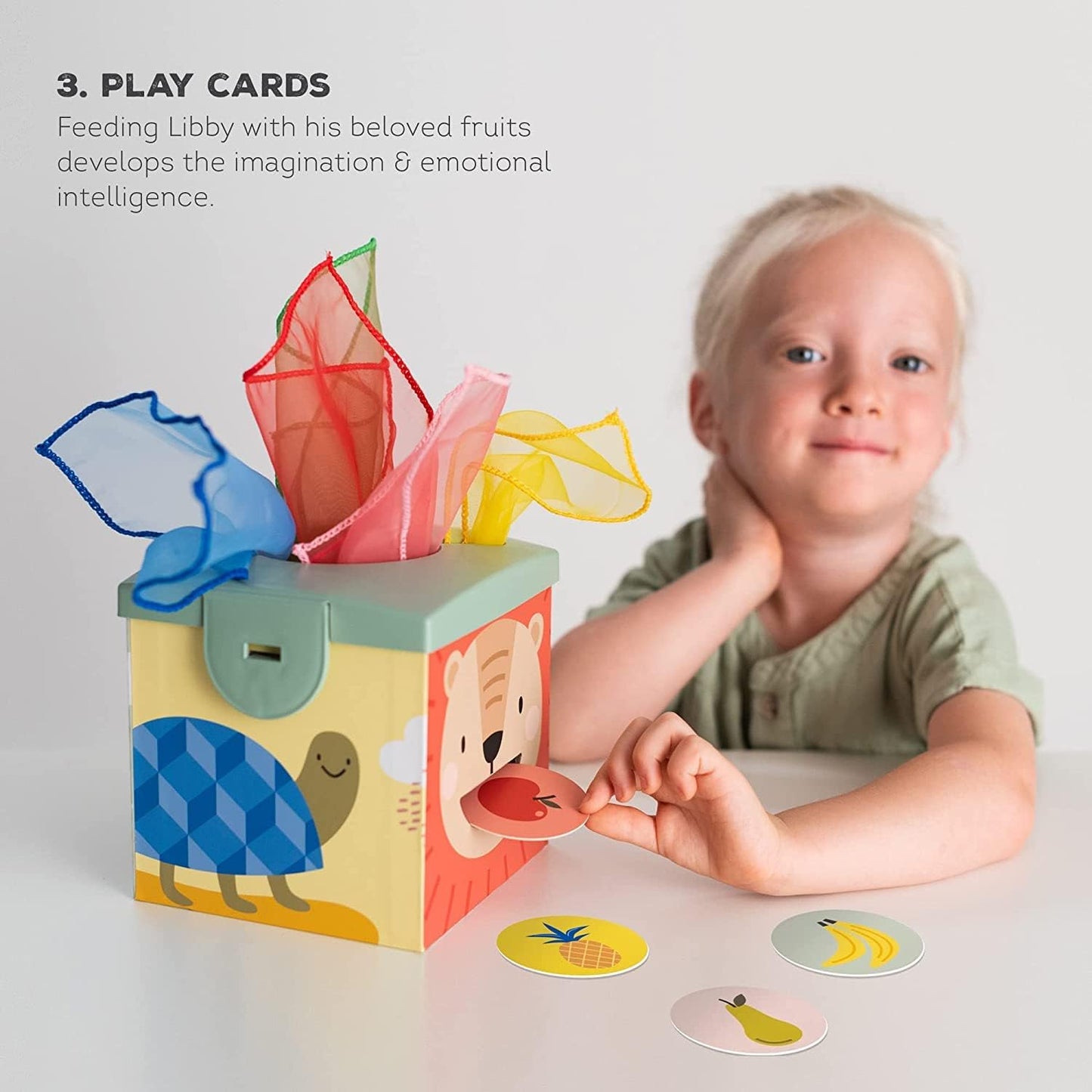 Taf Toys Baby Tissue Box Toy Silicone Baby Toys 6-12 Months Montessori Toys Sensory Activity & 10 Tissues for Fine Motor Development Soft Interactive Silicone Learning Cube for 1 Year Old Toddlers