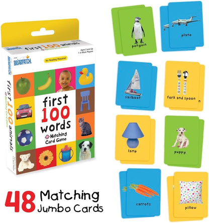 Briarpatch, First 100 Words Matching Card Game, Based On Board Books by Roger Priddy, Preschool Learning for Kids