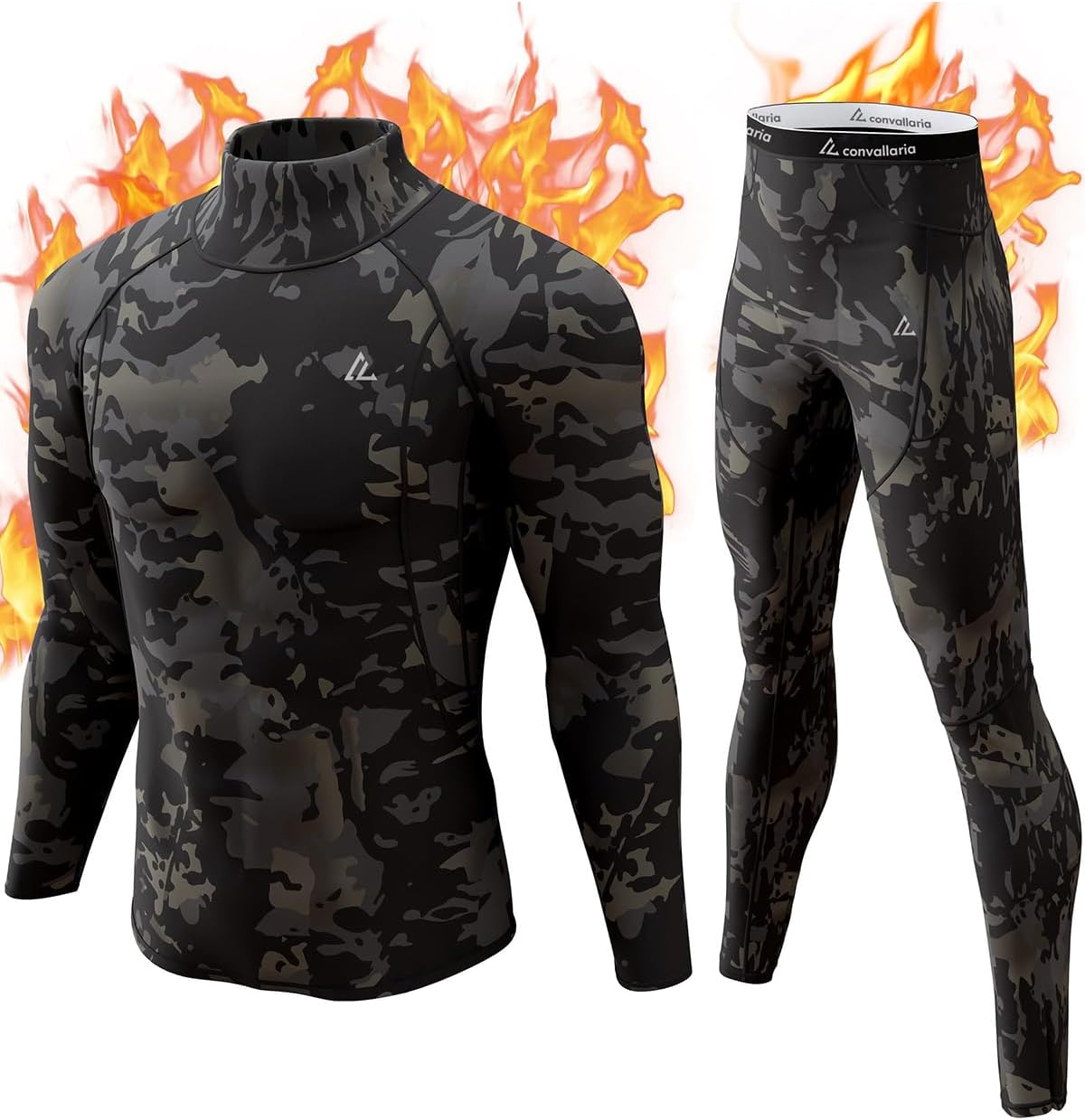 CL convallaria Thermal Underwear Long Johns Set Mens Winter Gift Hunting Gear Sport Base Layer Bottom Top - Colors A