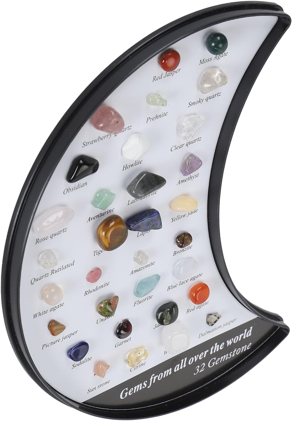 Pssopp Rock Stone Collection Kit, Minerals Educational Science Kit for Kids with Transparent Display Box, Great Rock Collectors and Geology Enthusiasts (Type 4)