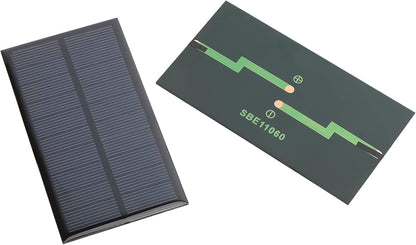 Micro Solar Panels with Wire, 5PCS 5V 200mA Photovoltaic Solar Cells Kit 110mmx60mm / 4.33''x 2.36''