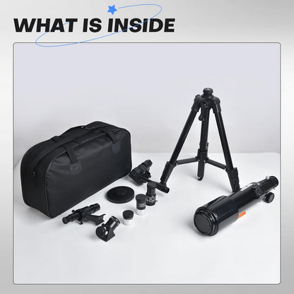 Telescope for Beginners & Kids: 70mm / 500mm Refractor (150X HD), Portable Travel Scope, Best Astronomy Gifts for Adults w/Wireless Remote, Carrying Bag. Easy Set Up
