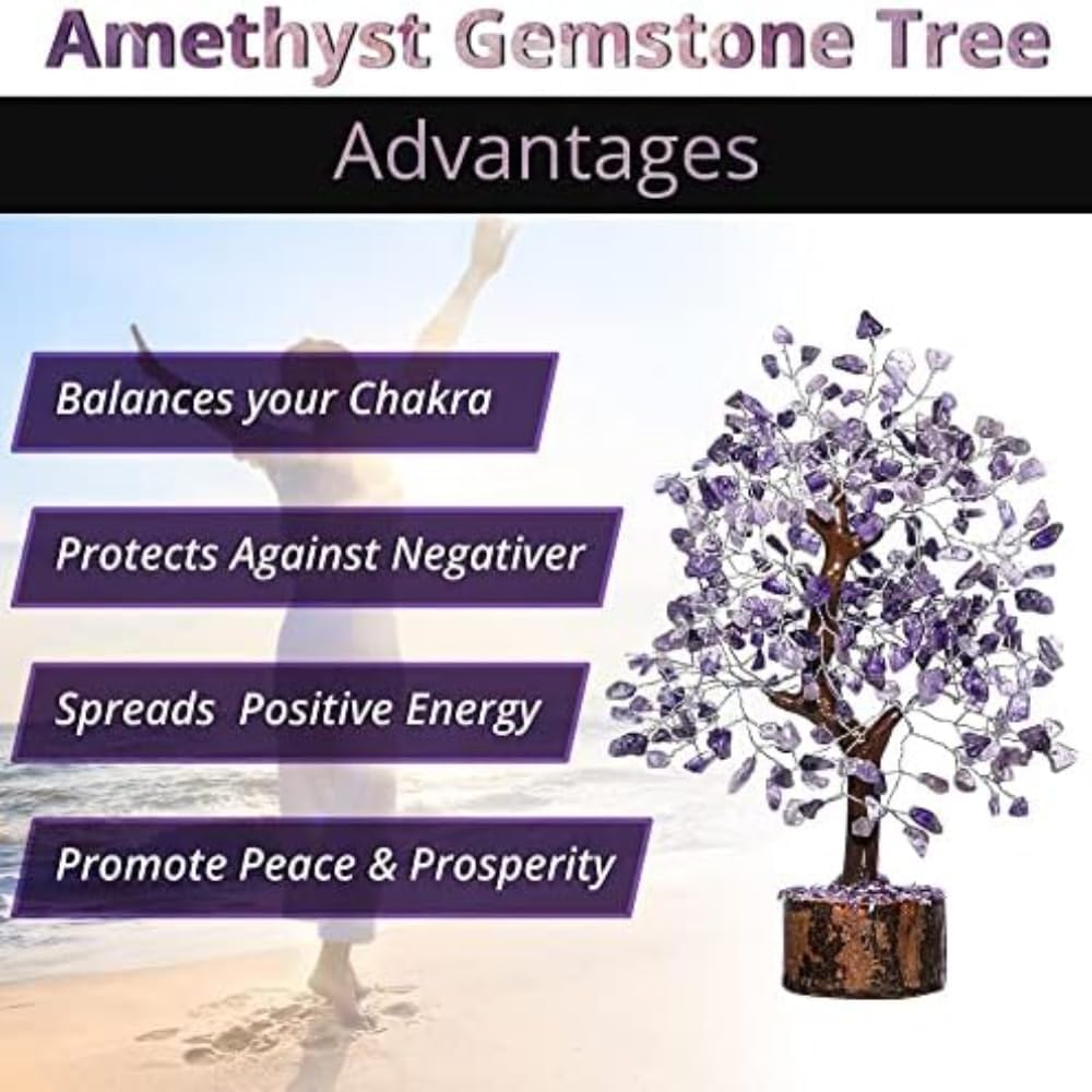ANAYA AGATE 7 Chakra Healing Crystal Tree of Life Kit, Bracelet, Pendant, Necklace, Feng Shui Money Bonsai Tree, Positive Energy for Women, Mom, Sister and Housewarming Decoration