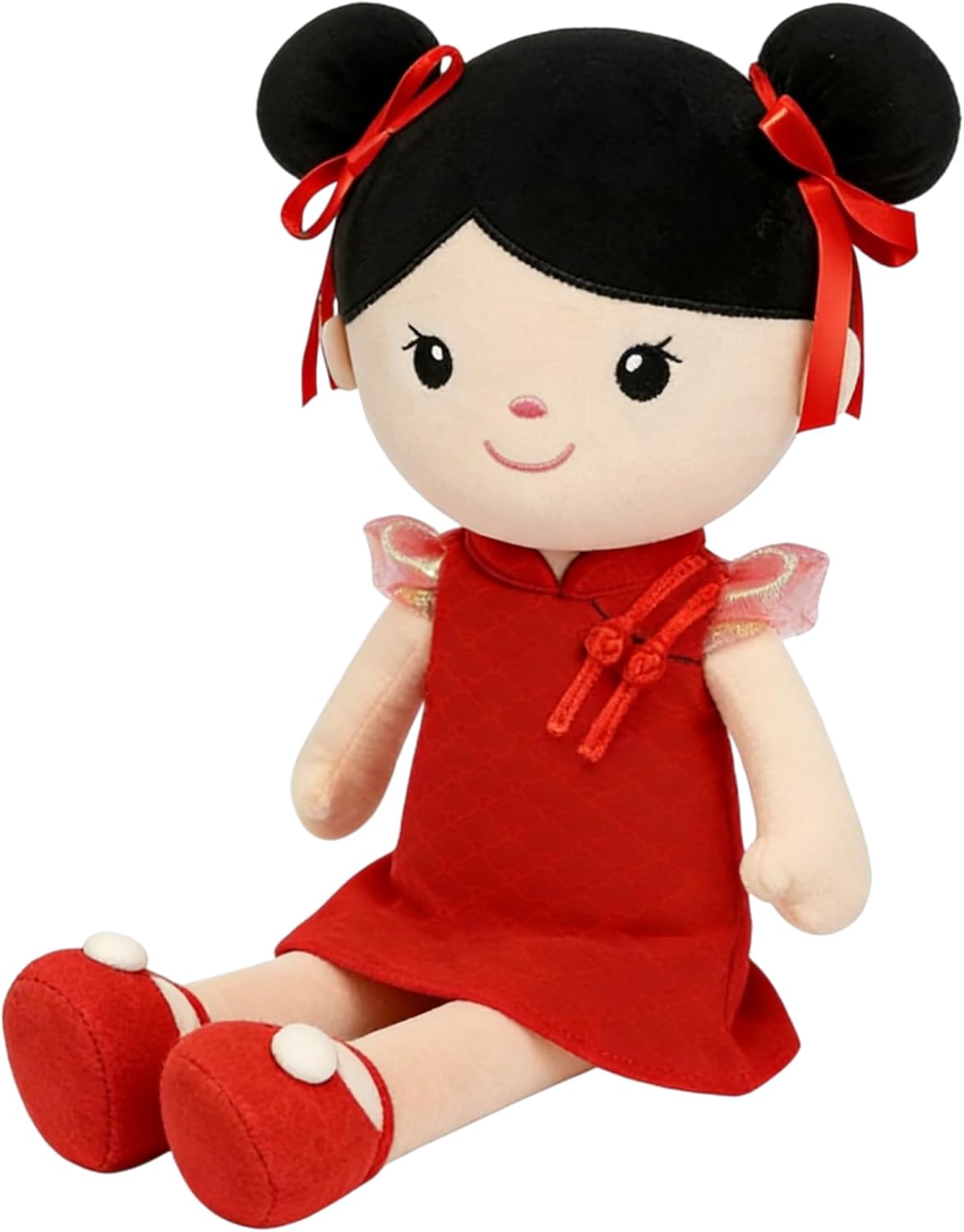 Soft Baby Doll Toys,16 inch Educational Plush Doll for Girls Learning Sensory Montessori Toy Birthday Gifts Cuddly Plush Toys for Toddler Kids (Yellow)