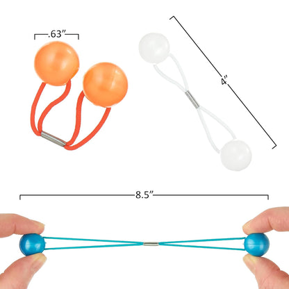 20pc Ponytailers Balls Elastics 18mm Round Opaque Multicolored Twin Beads Bauble Holders Toddler Kids Braiding Styling