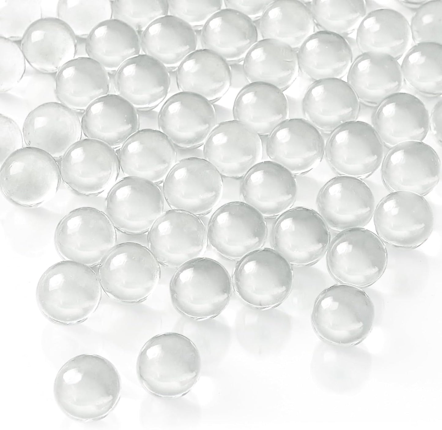 SallyFashion 75PCS Glass Marbles, 0.63 Inches Clear Marbles, for Kids Marble Run, Board Marble Racing Toys, Vase Fillers, DIY Home Decorations
