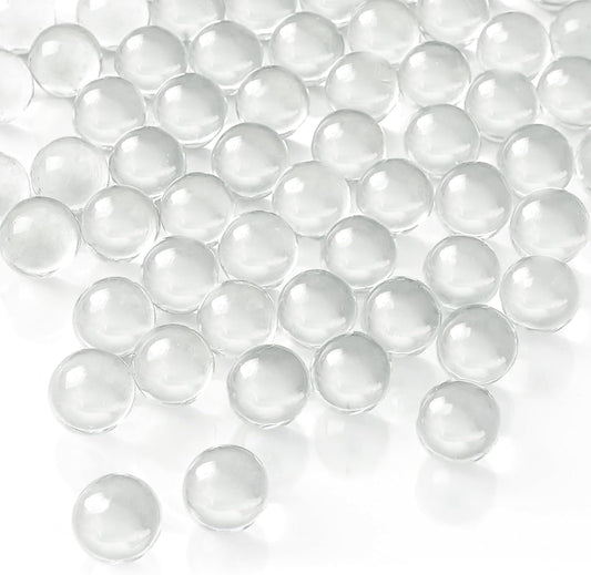 SallyFashion 75PCS Glass Marbles, 0.63 Inches Clear Marbles, for Kids Marble Run, Board Marble Racing Toys, Vase Fillers, DIY Home Decorations