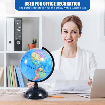 KISEER Rotating World Globe 6 Inch Spinning Earth Globe with Stand for Kids Learning Geography Classroom Education or Office Home Decorations