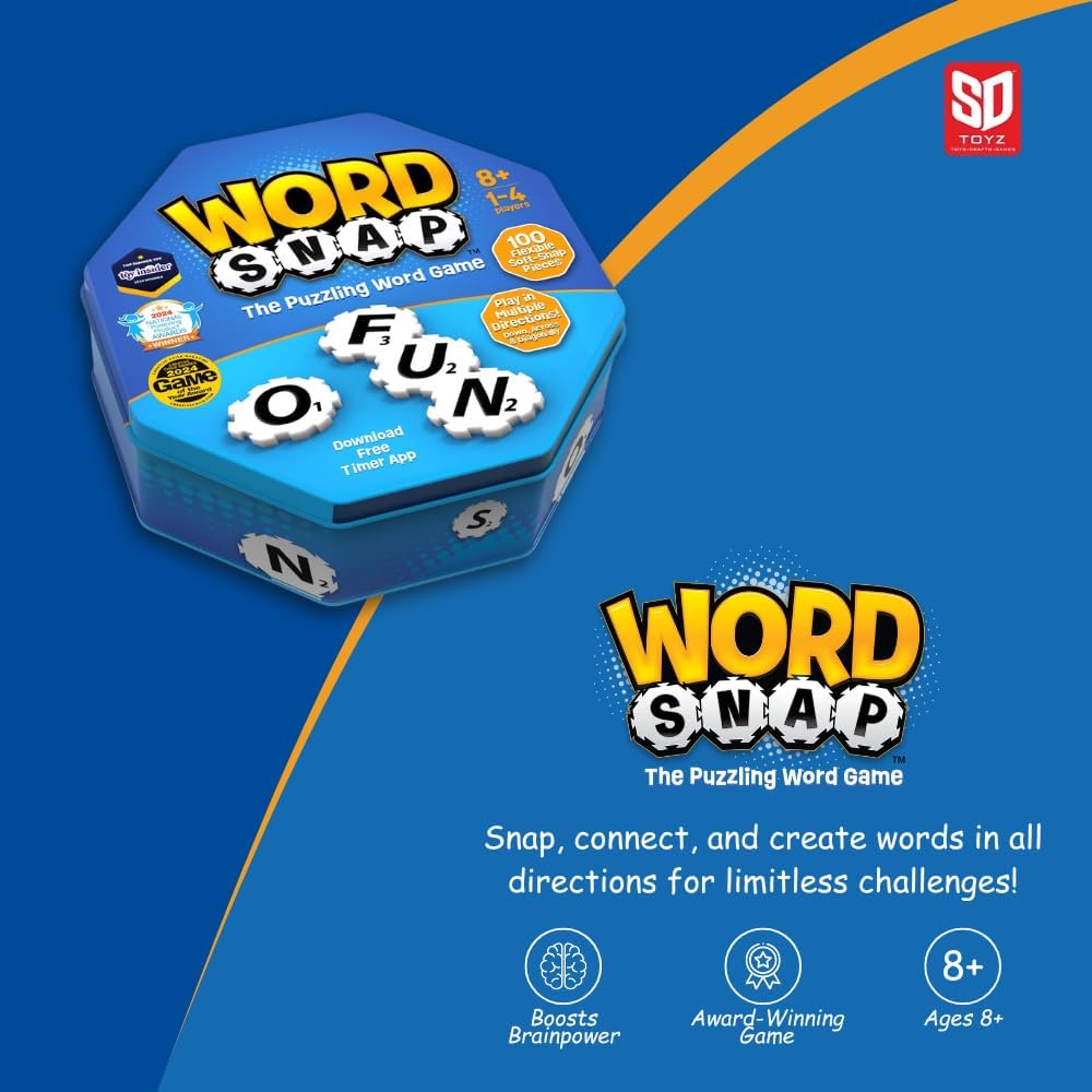 Word Strategy Game with Travel Bag, Word Puzzle for Adults, Family, and Kids, Fun Game for Ages 8+, 1-4 Players