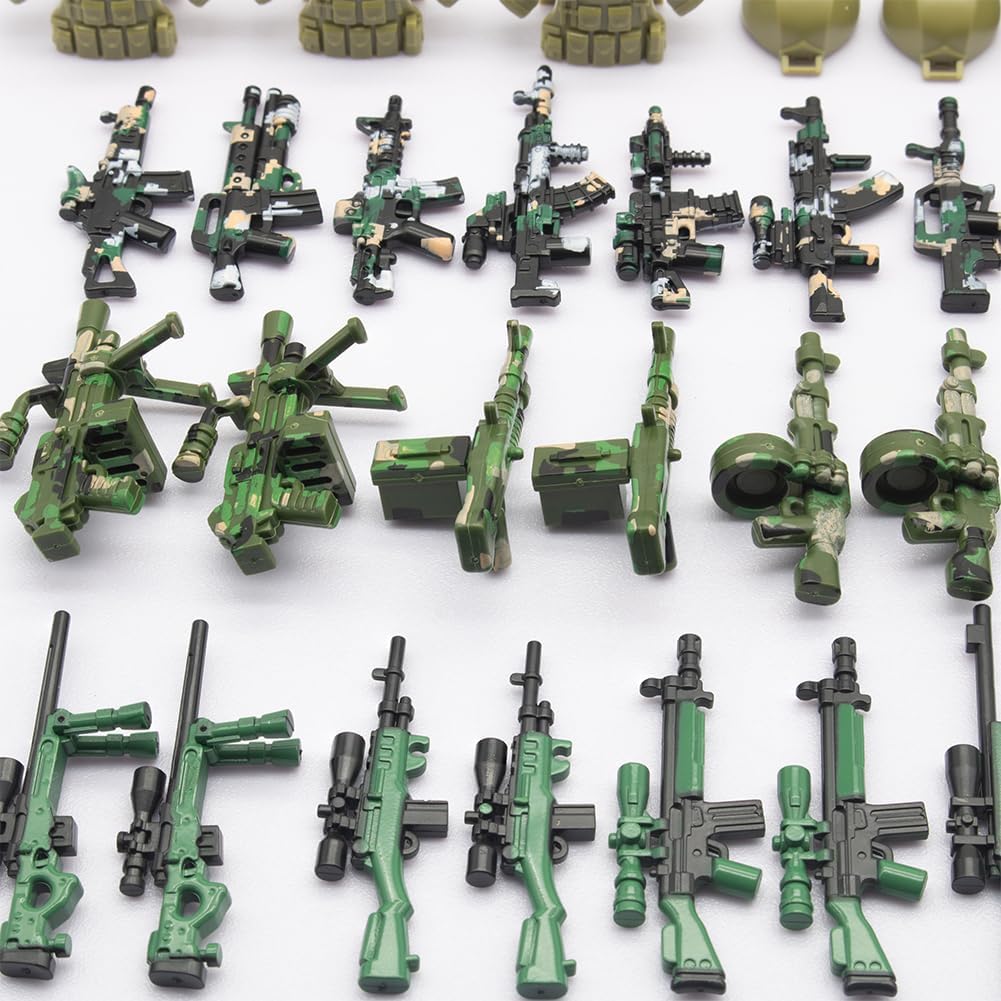 Modern Swat Team Building Block Toys, Army Equipment Gear Sets, Special Military Soldier Style Weapon Sets, Military Weapon Pack Accessories Kits Toys, Accessories Compatible with Major Mini figure