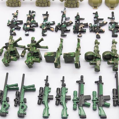 Modern Swat Team Building Block Toys, Army Equipment Gear Sets, Special Military Soldier Style Weapon Sets, Military Weapon Pack Accessories Kits Toys, Accessories Compatible with Major Mini figure