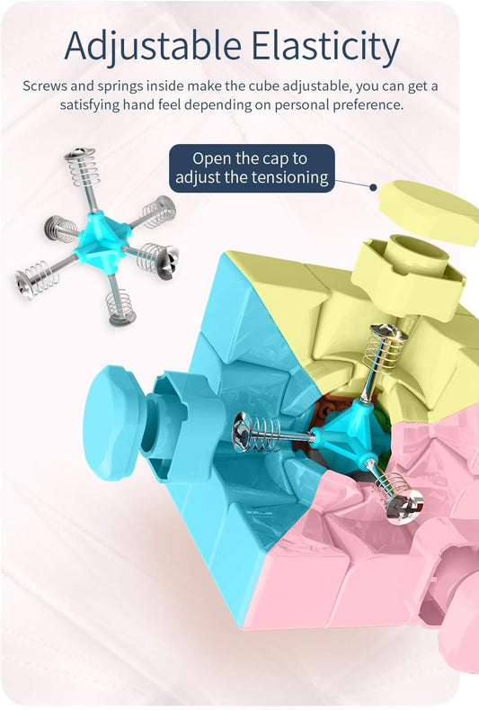 3x3x3 Speed Cube,Stickerless Magic Cube,Smooth Turning Puzzle Box with Anti-Sticky Design,The Most Educational Toy to Effectively Improve Your Child's Concentration and Responsiveness