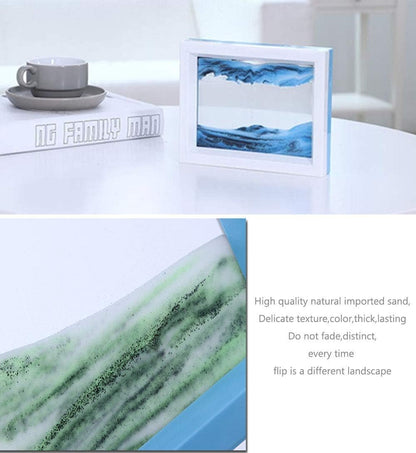 LYPGONE Moving Sand Art Picture Dynamic Sand Picture Flowing Sand Picture Desktop Art Toys Voted Best Gift!(Ocean Heart)